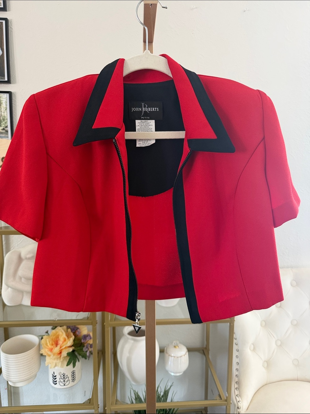Vintage John Roberts Red Cropped Blazer